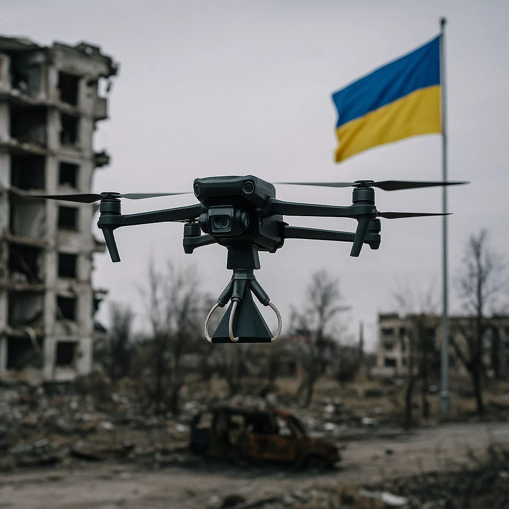 Close-up image of a Karakurt UAV defense system showcasing its compact design.